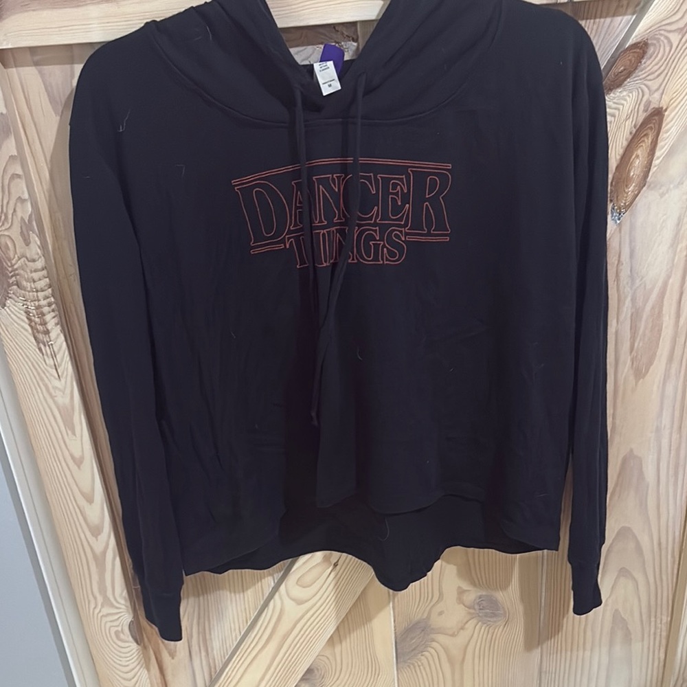 Gildan Black Hoodie with Red Dancer Things Graphic